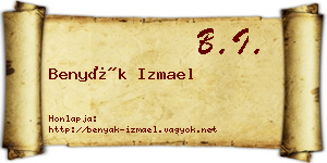 Benyák Izmael névjegykártya